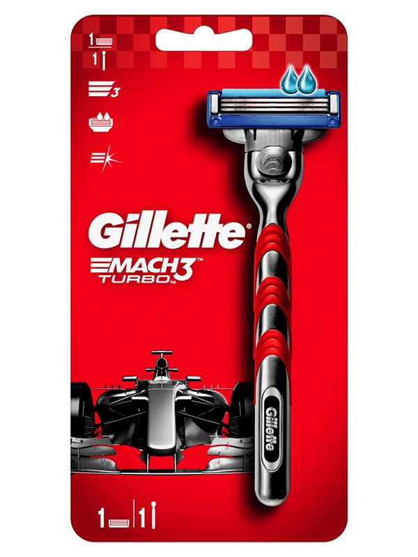 фото Бритва gillette mach3 turbo red + 1 кассета