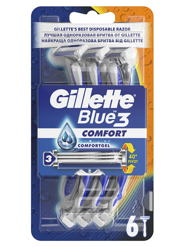 

Бритва Gillette Blue3 Comfort 6шт, Blue 3 Comfort