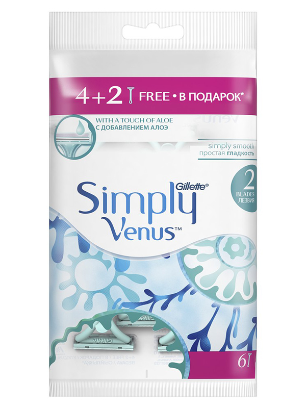

Бритва Venus Simply 2 6шт, Simply Venus 2