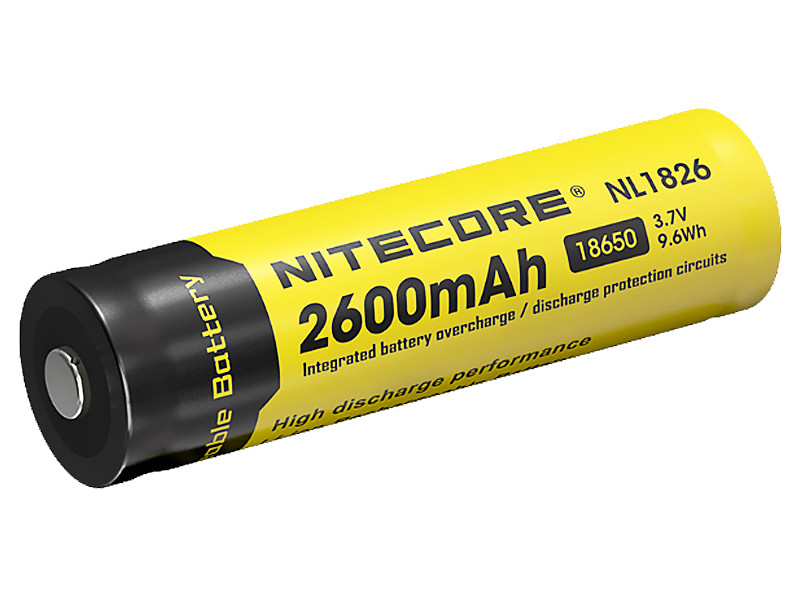 

Аккумулятор Nitecore Rechargeable 18650 Li-Ion 2600 mAh NL1826, NL1826