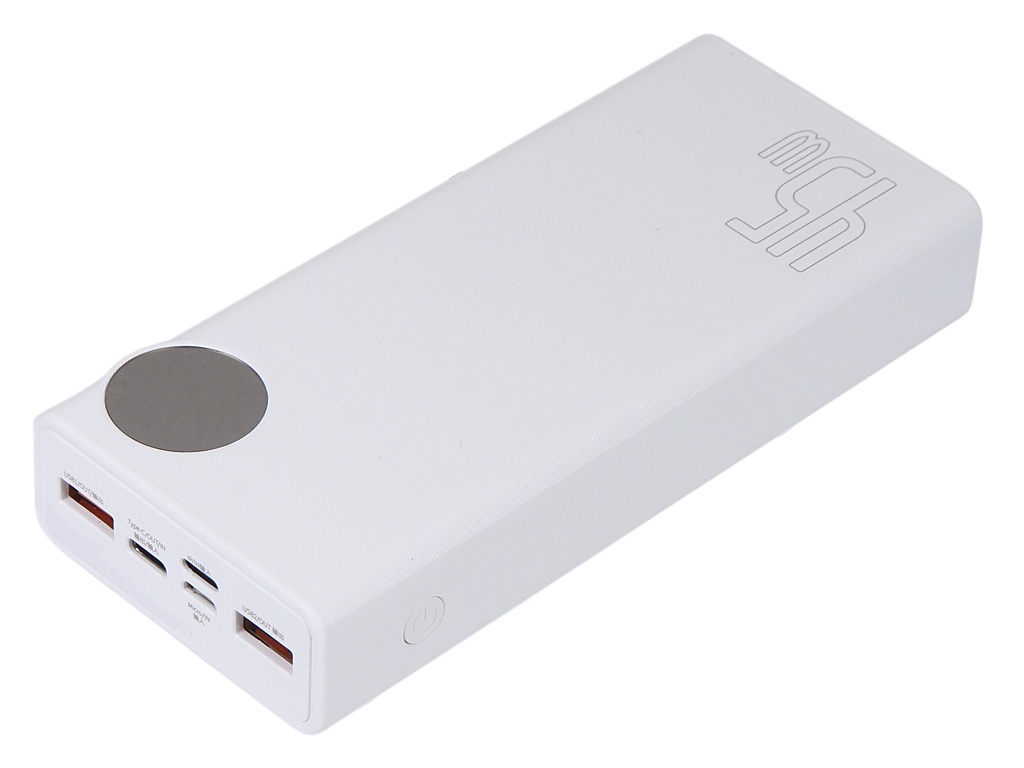 

Внешний аккумулятор Baseus Power Bank Mulight Digital Display Quick Charge 45W 20000mAh White PPMY-A02, PPMY-A02