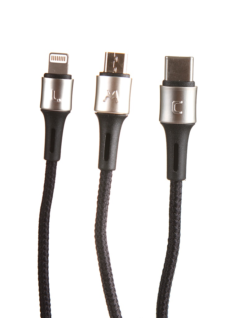 фото Аксессуар baseus caring touch selection 3-in-1 usb cable black camlt-gh01