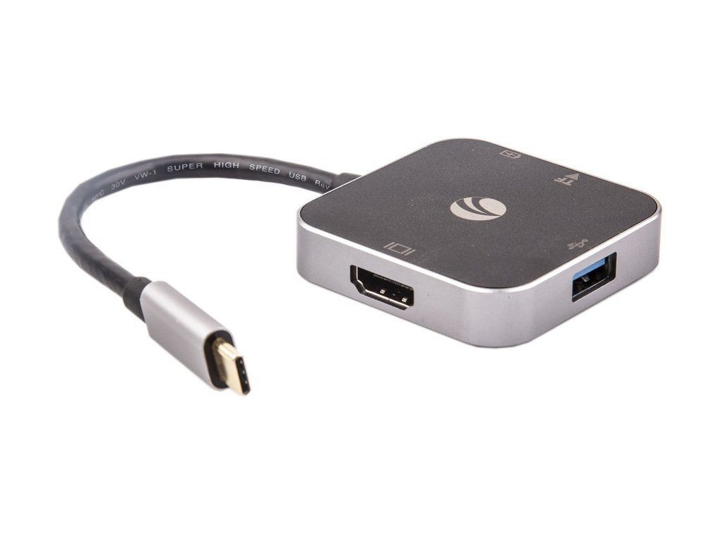 

Аксессуар VCOM USB3.1 Type-C/M - HDMI/F+USB3.0+PD Charging+TF Aluminum Shell CU457, CU457
