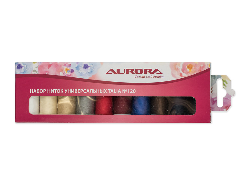 Набор ниток для швейных машин Aurora Talia №120 200м AU-1201 лапка для швейных машин арт узор роликовая зигзаг 5 мм 2шт