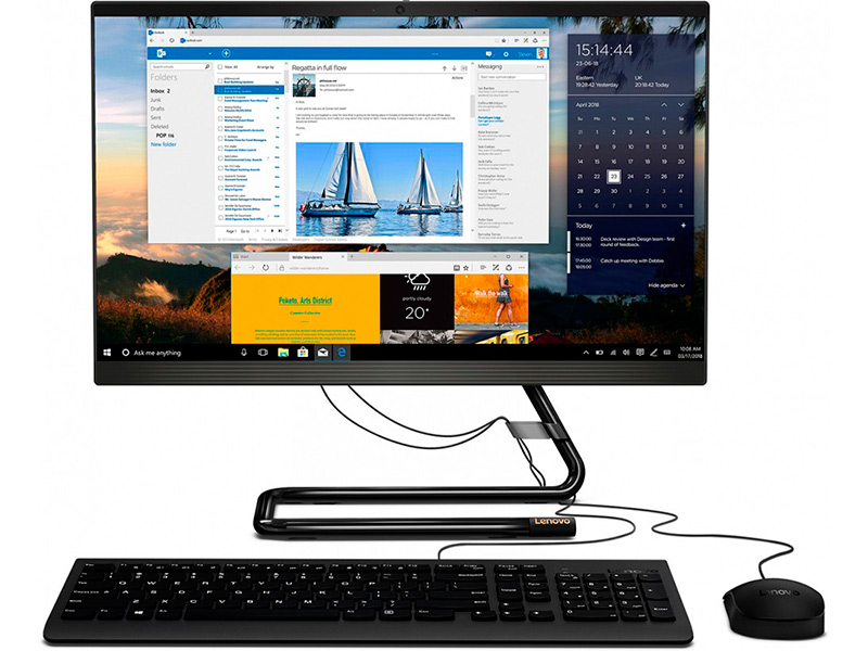 фото Моноблок lenovo ideacentre 22ada05 f0ex002erk (amd ryzen 5 3500u 2.6ghz/8192mb/1000gb + 256gb ssd/amd radeon vega 8/wi-fi/bluetooth/cam/23.8/1920x1080/windows 10 pro 64-bit)