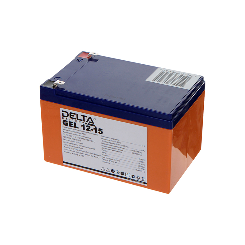Аккумулятор для ИБП Delta Battery GEL 12-15 12V 15Ah автомобильный аккумулятор tyumen battery premium 64 ач прямая полярность l2