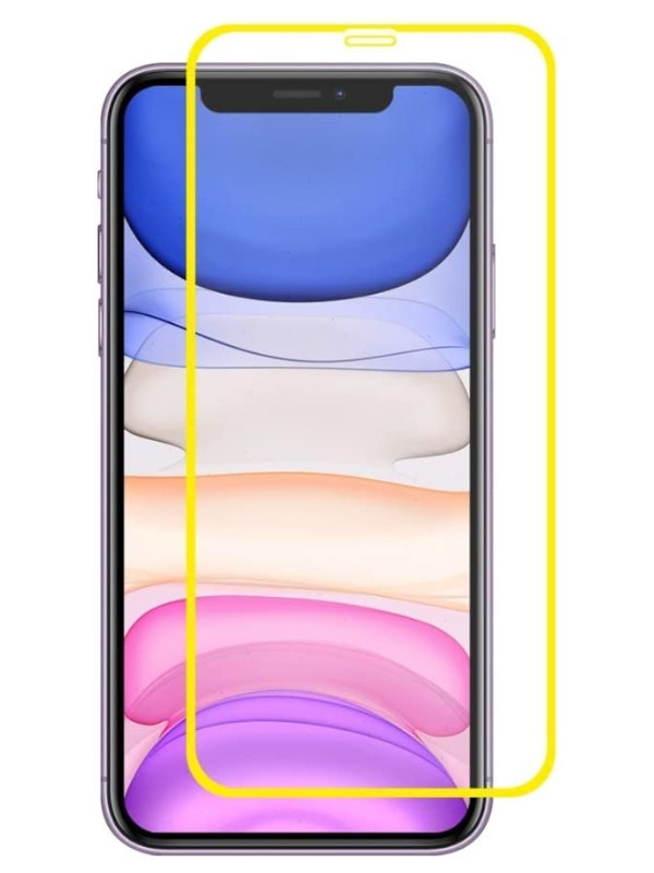 

Защитное стекло LuxCase для APPLE iPhone 11 2.5D Full Glue Yellow Frame 78160, 78160