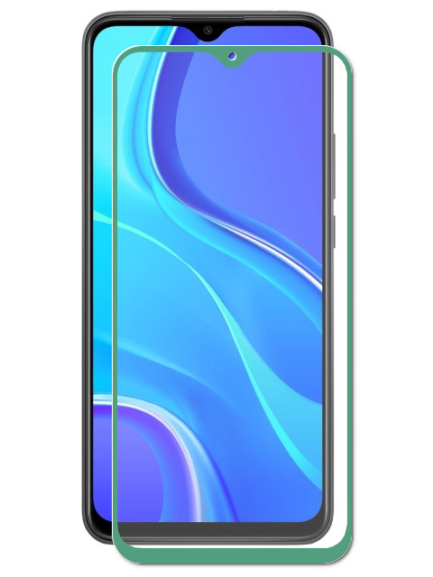 

Защитное стекло LuxCase для Xiaomi Redmi 9A 2.5D Full Glue Green Frame 78368, 78368