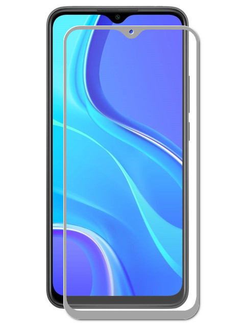 

Защитное стекло LuxCase для Xiaomi Redmi 9A 2.5D Full Glue Grey Frame 78366, 78366
