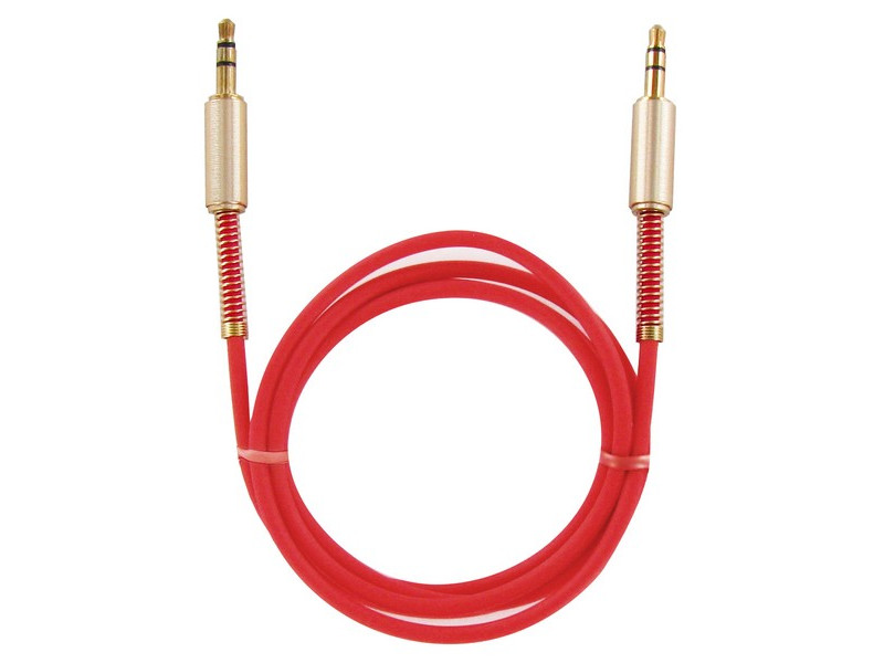 фото Аксессуар krutoff aux spring mini jack 3.5mm 1m red 15055