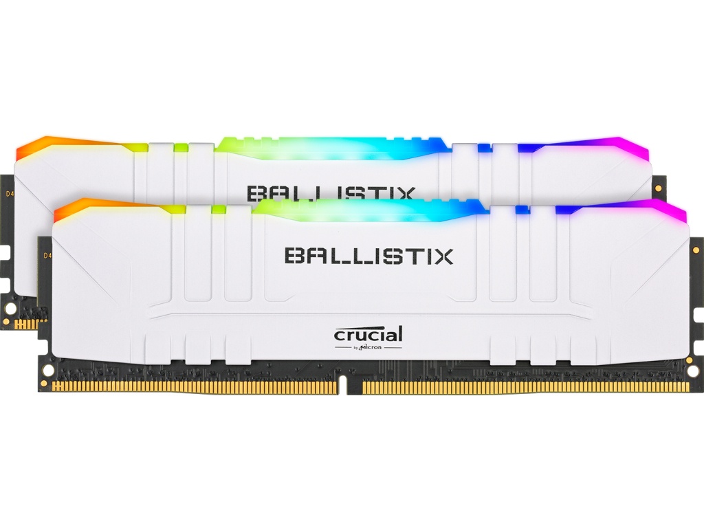 фото Модуль памяти ballistix white rgb ddr4 dimm 3200mhz pc25600 cl16 - 64gb kit (2x32gb) bl2k32g32c16u4wl