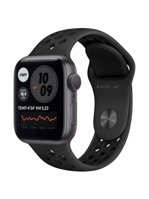фото Умные часы apple watch nike series 6 40mm space grey aluminium case with anthracite/black nike sport band m00x3ru/a