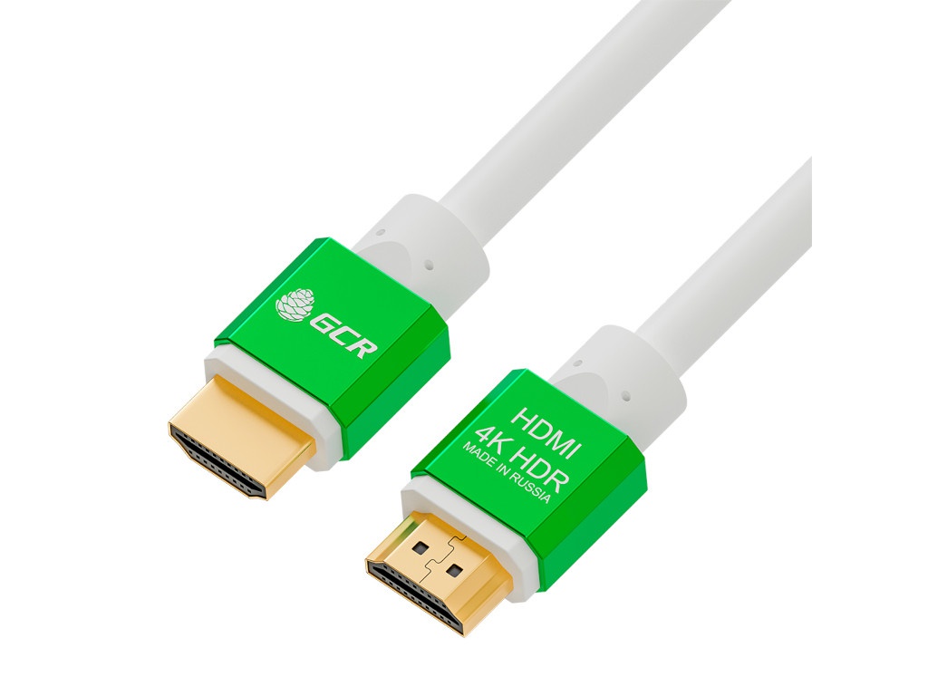 фото Аксессуар greenconnect hdmi m/m v2.0 50cm white-green gcr-51296