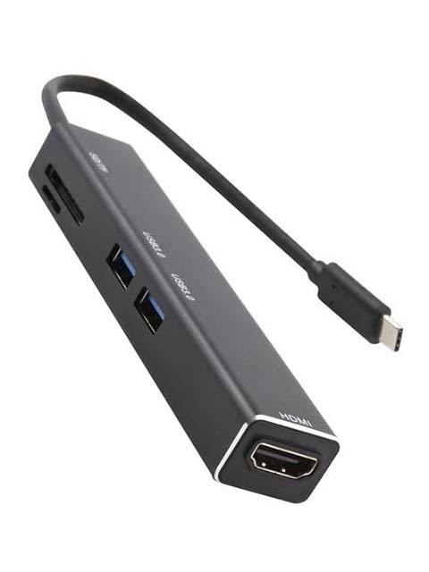 

Аксессуар Адаптер Barn&Hollis Multiport Type-C 5 in 1 для APPLE MacBook Black УТ000022789, УТ000022789