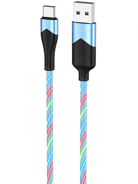 фото Аксессуар borofone bu19 streamer usb - type-c 3а blue ут000021811