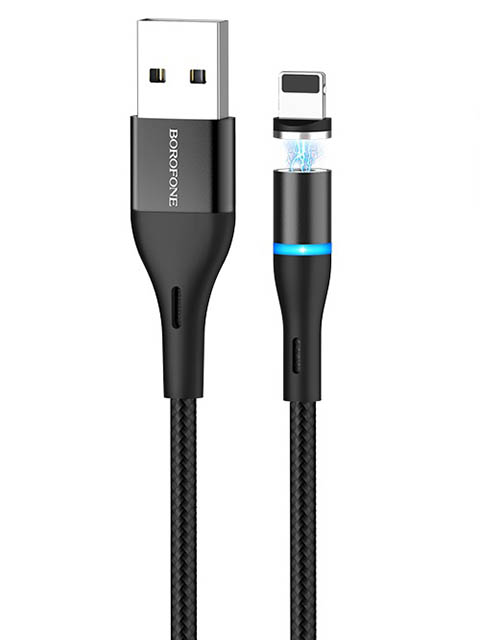 фото Аксессуар borofone bu16 skill magnetic usb - lightning 2.4а black ут000021808