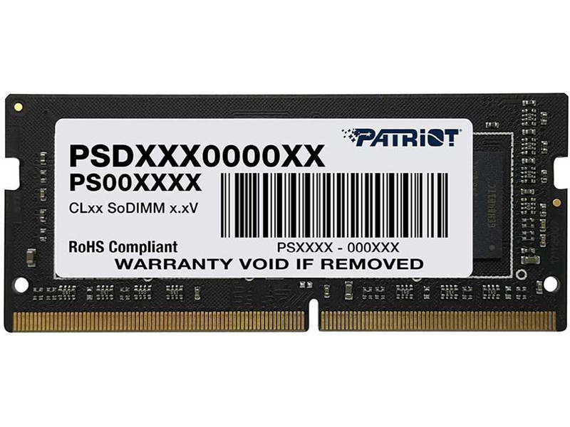 Модуль памяти Patriot Memory Signature DDR4 SO-DIMM 2666MHz PC4-21300 CL19 - 8Gb PSD48G266682S
