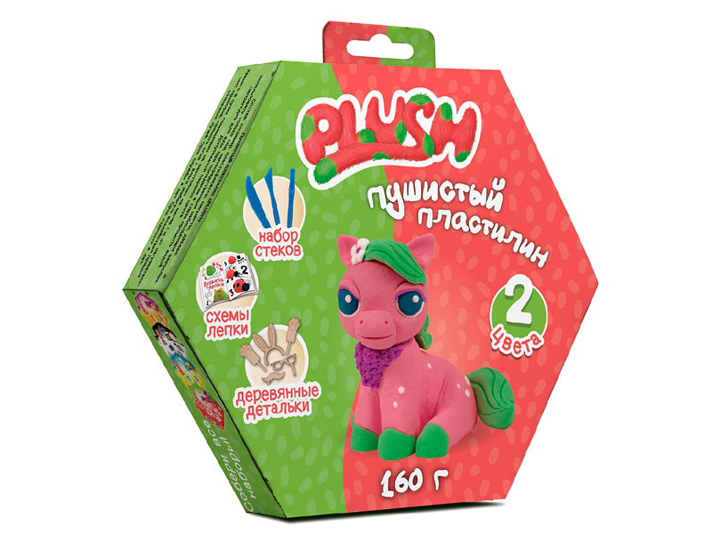 фото Набор для лепки plush 160гр pink/green pl02201806