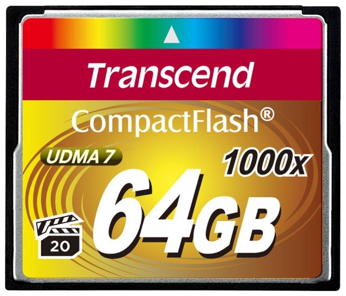 фото Карта памяти 64gb - transcend 1000x - compact flash ts64gcf1000