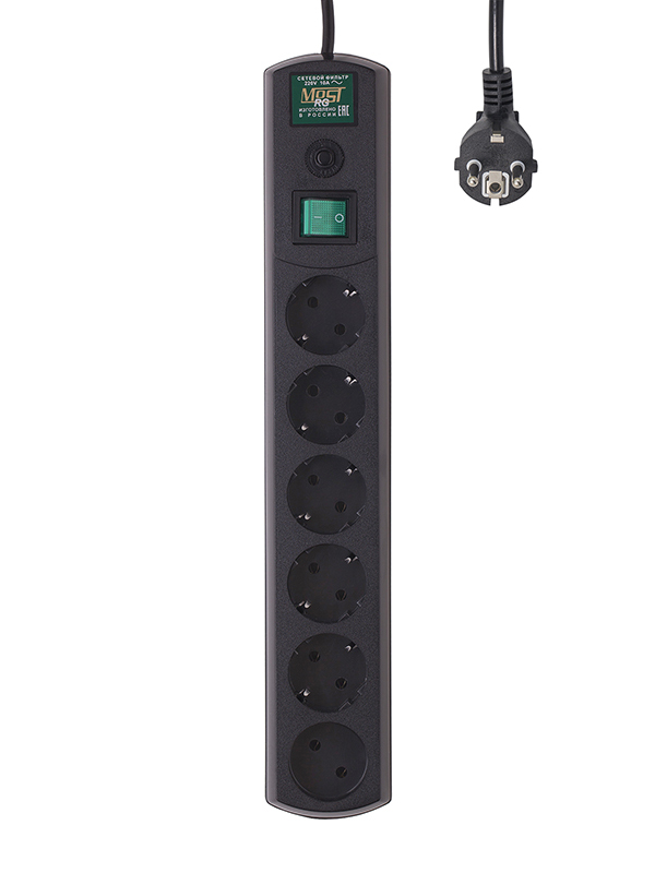 фото Сетевой фильтр most rg 6 sockets 10m black