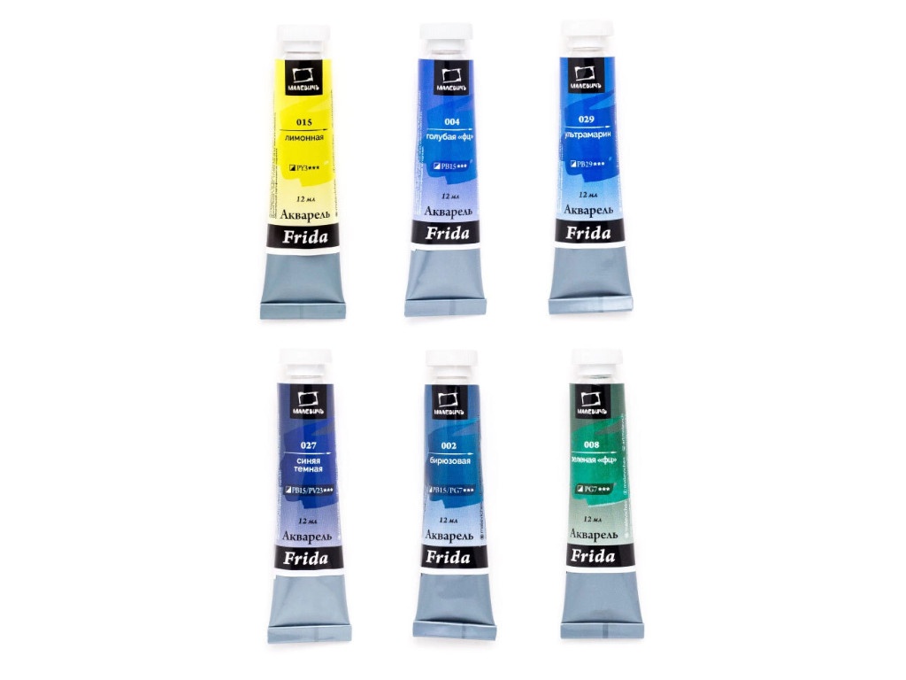

Набор акварели Малевичъ Frida Rain Forest 6 цветов по 12ml 622912, 622912