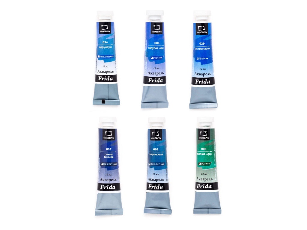 

Набор акварели Малевичъ Frida Sea 6 цветов по 12ml 622913, 622913