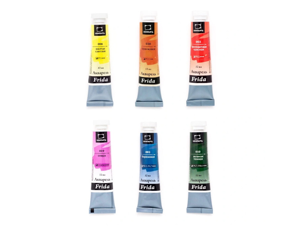 

Набор акварели Малевичъ Frida Tropical 6 цветов по 12ml 622914, 622914