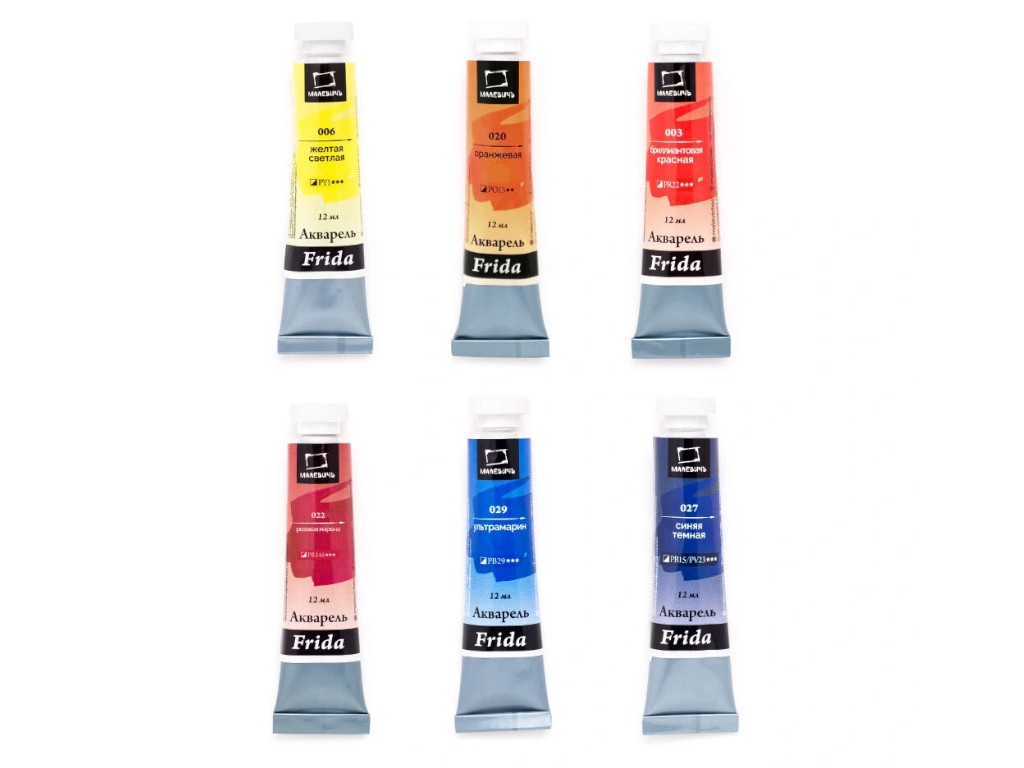 

Набор акварели Малевичъ Frida Basic 6 цветов по 12ml 622915, 622915