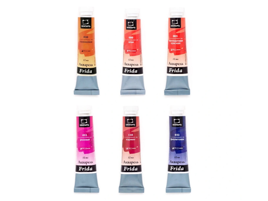 

Набор акварели Малевичъ Frida Red Berries 6 цветов по 12ml 622916, 622916