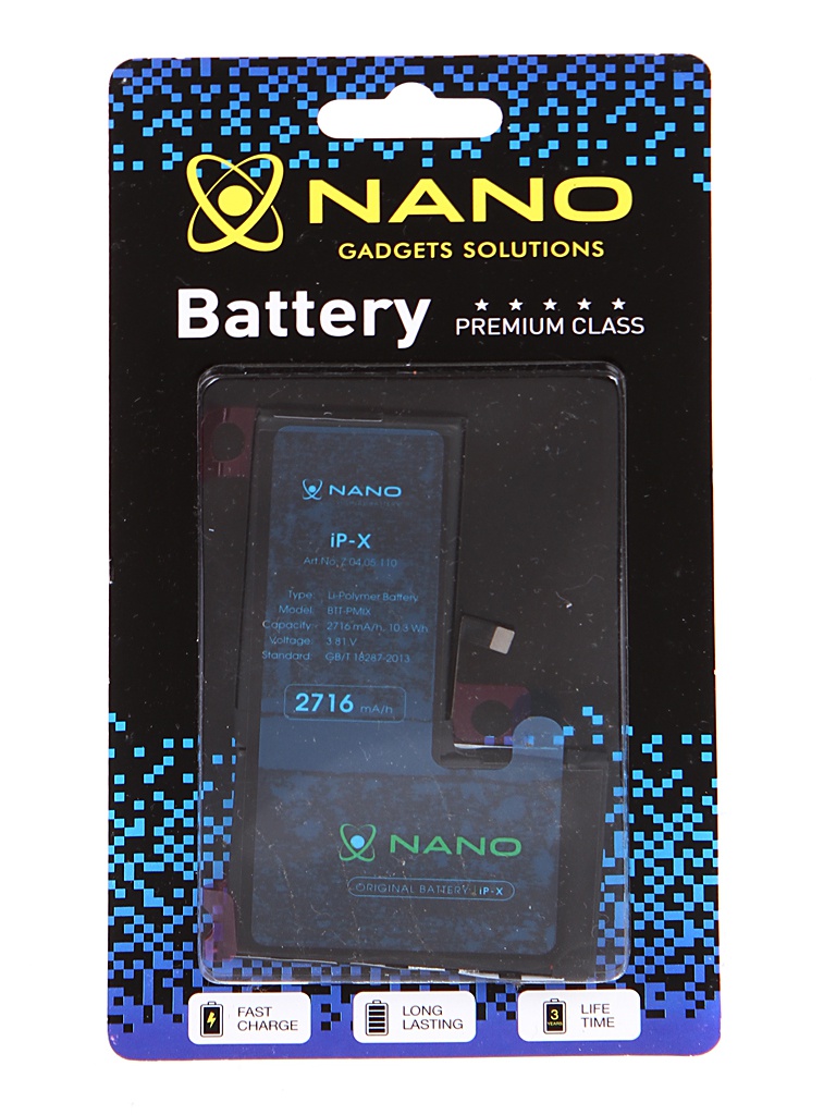 

Аккумулятор Nano Original Battery для APPLE iPhone X 2716mAh BTT-PMIX, BTT-PMIX