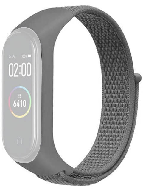 фото Aксессуар ремешок df для xiaomi mi band 3 / 4 / 5 nylon grey xinylonband-01 df-group