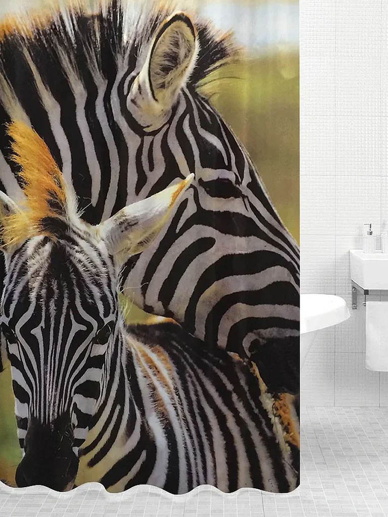 фото Шторка bath plus zebra family 180x200cm dsp3032