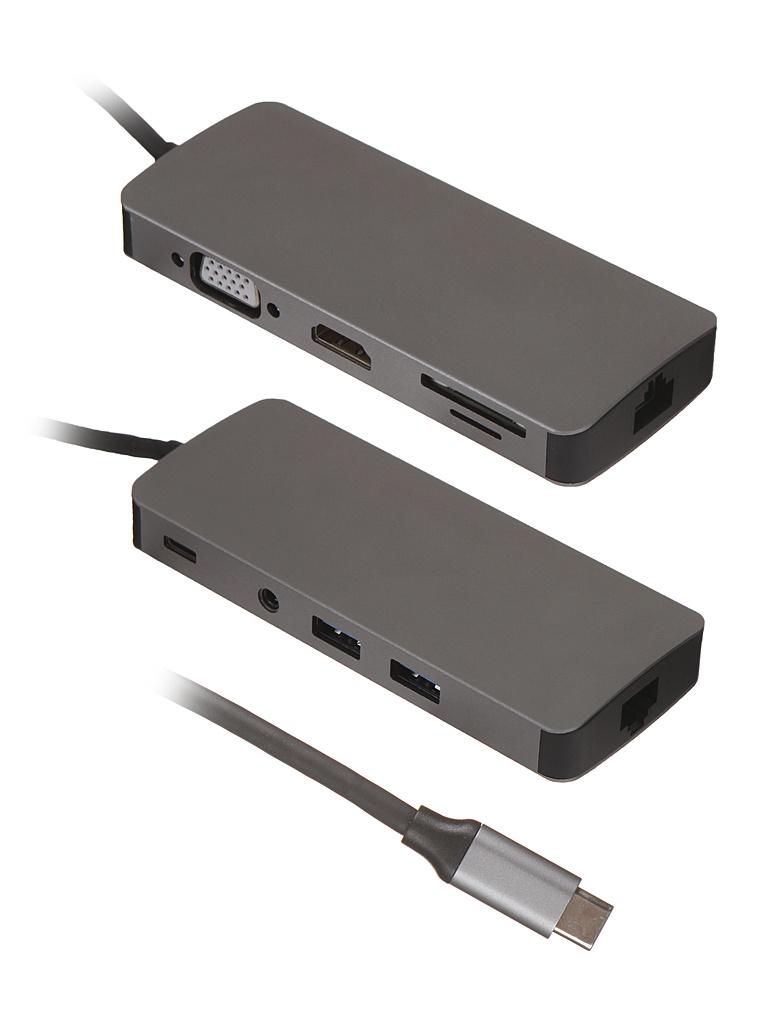 фото Хаб usb palmexx 9в1 usb-c - hdmi+vga+2xusb 3.0+usb-c+cr+aux+lan px/hub-013