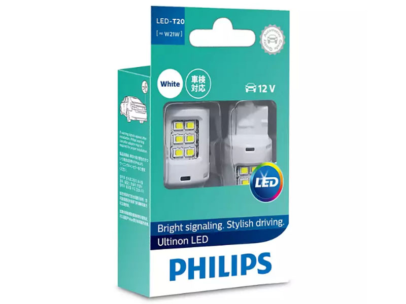 фото Лампа philips white ultinon led w21w w3x16d 12v-led 2.5w 11065ulwx2 (2 штуки)