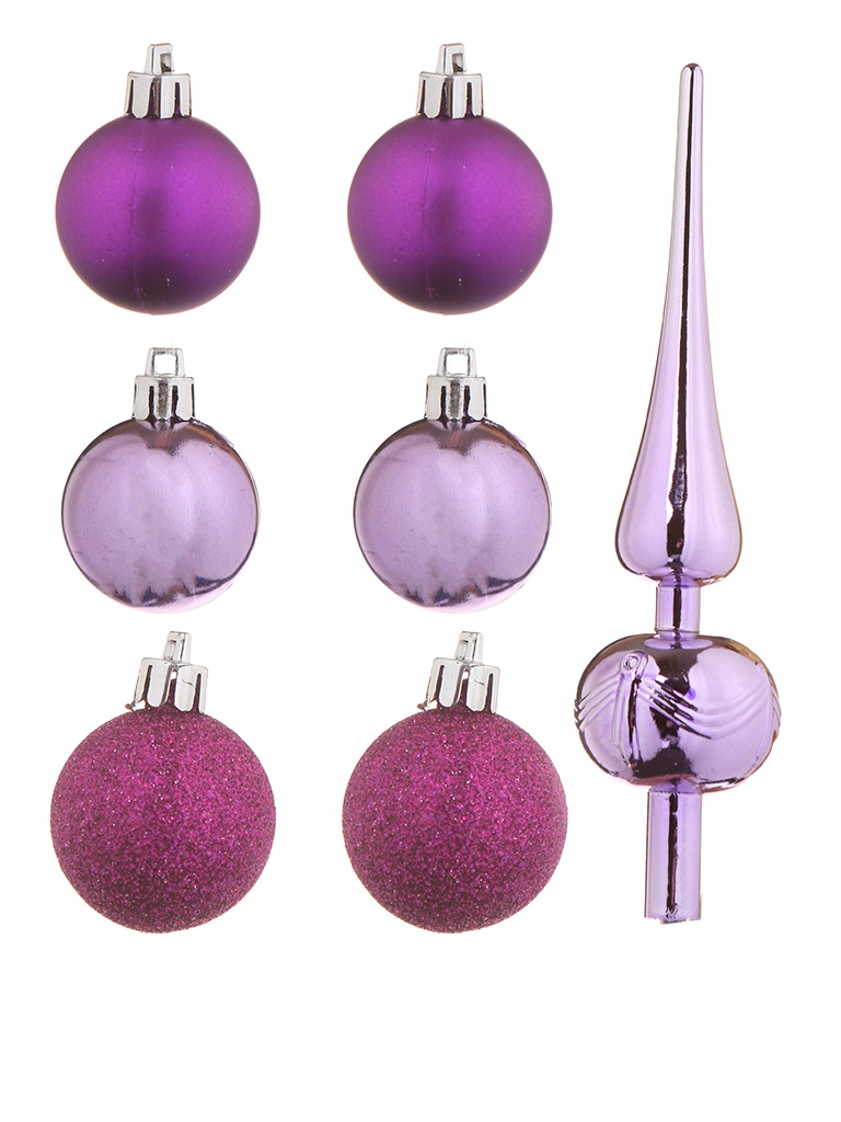 фото Набор шаров с верхушкой christmas goods 47шт purple mix 81157g219