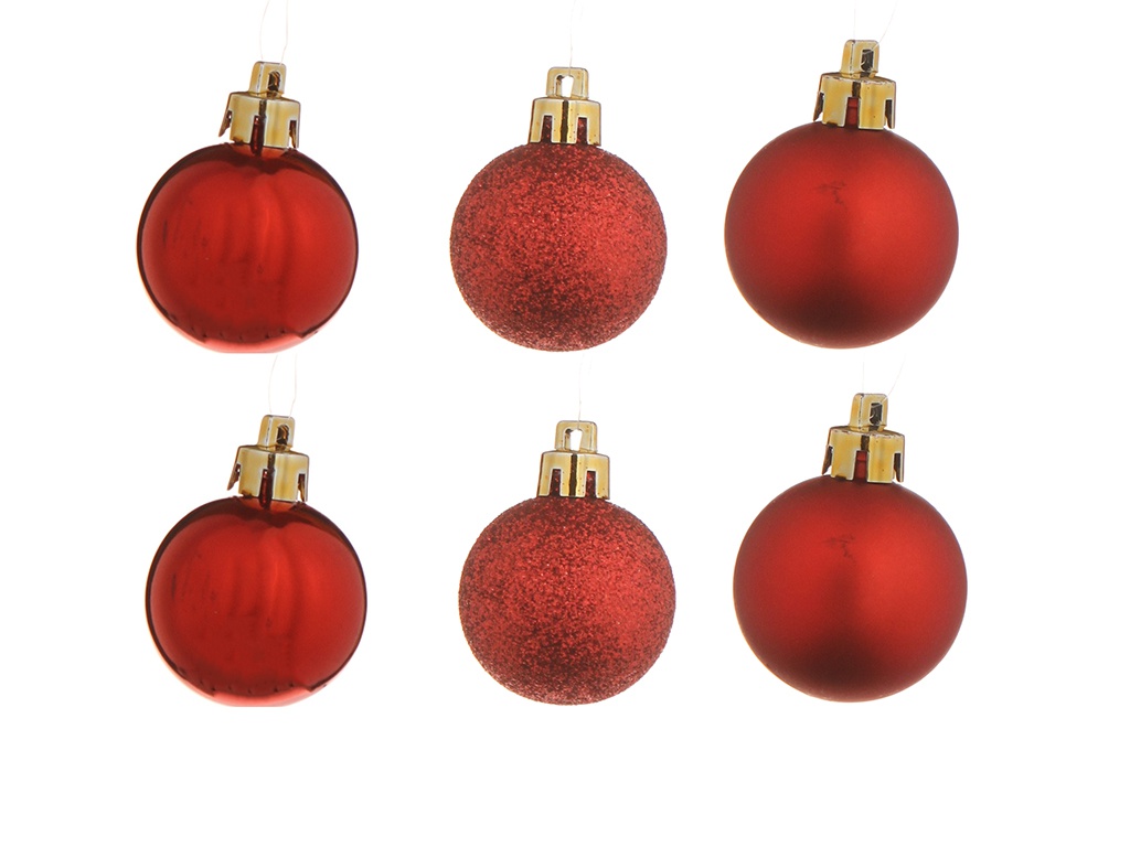 фото Набор шаров christmas goods 4-6cm 50шт red mix 81087g003