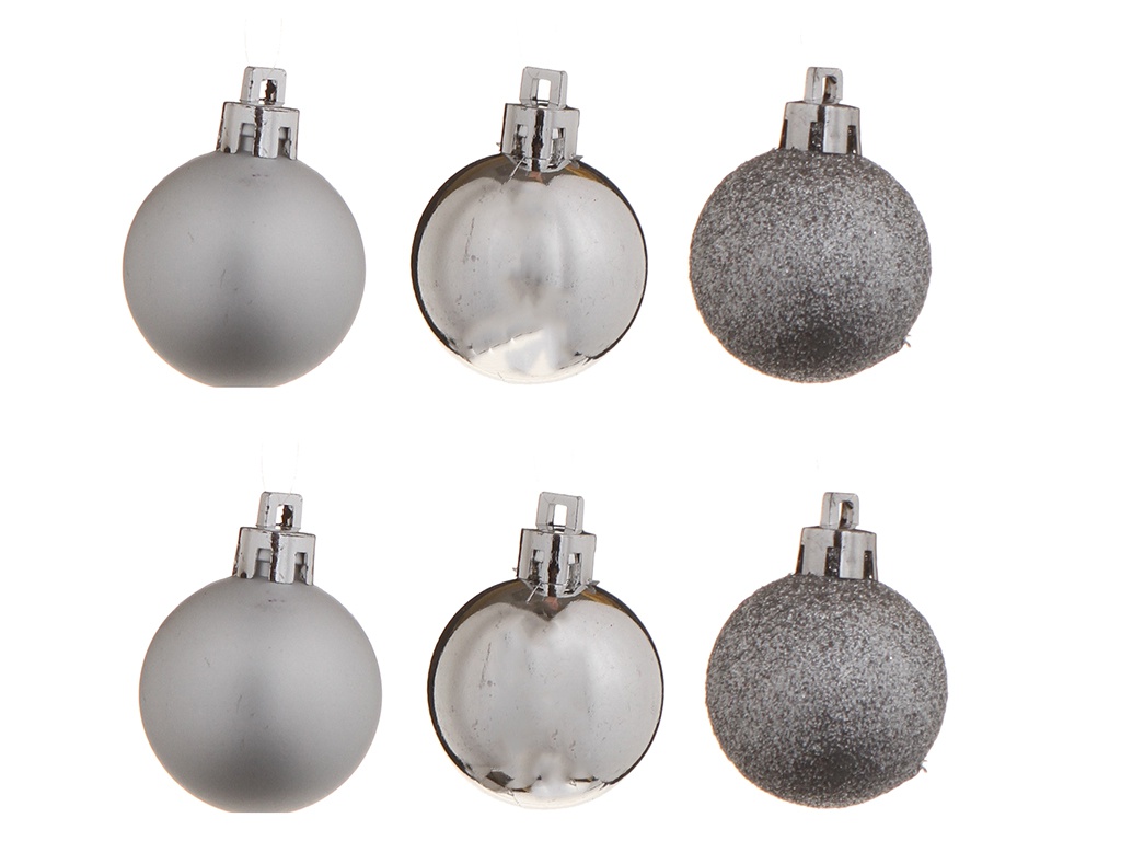 фото Набор шаров christmas goods 4-6cm 50шт silver mix 81087g002