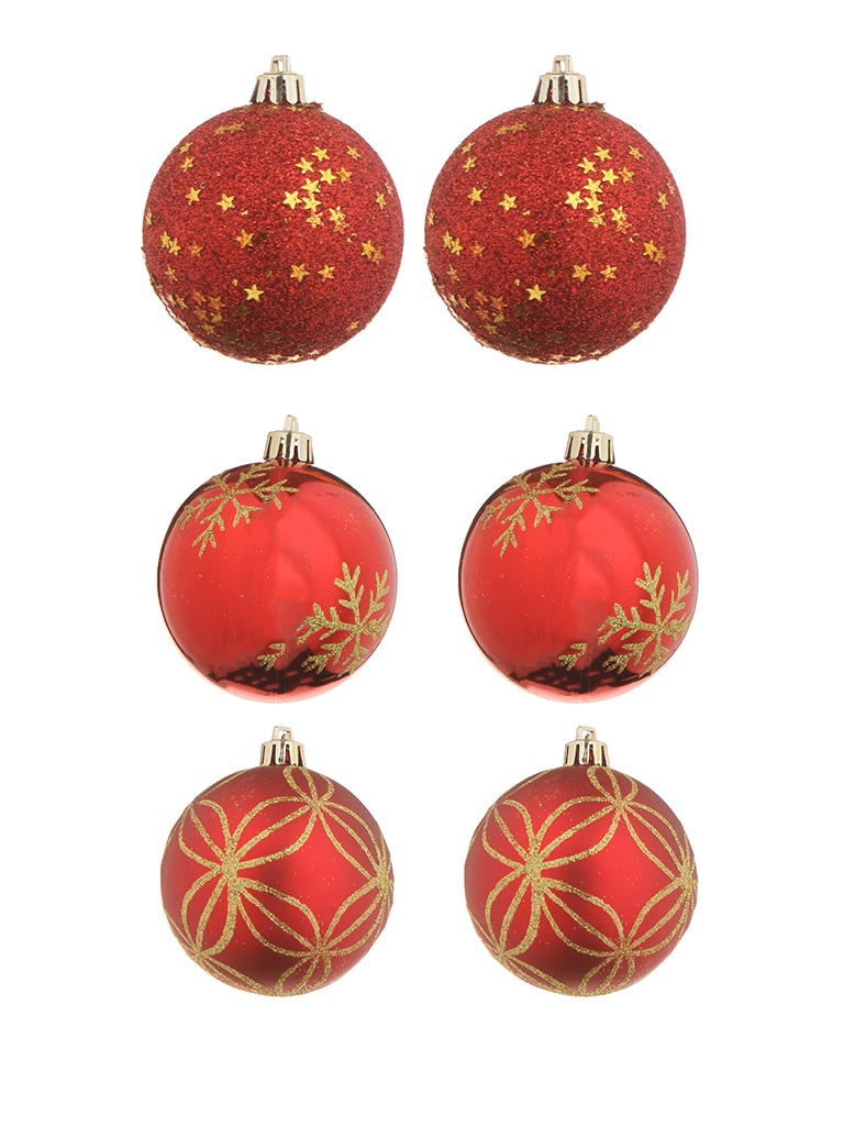 фото Набор шаров christmas goods 8cm 6шт red 81075g003