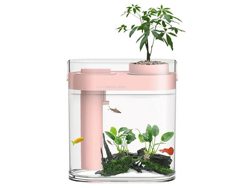 фото Аквариум xiaomi descriptive geometry amphibious fish tank pink hf-jhygqc001