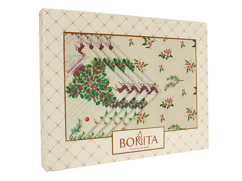 фото Столовый набор bonita зимний лес: скатерть, салфетки 11010820604