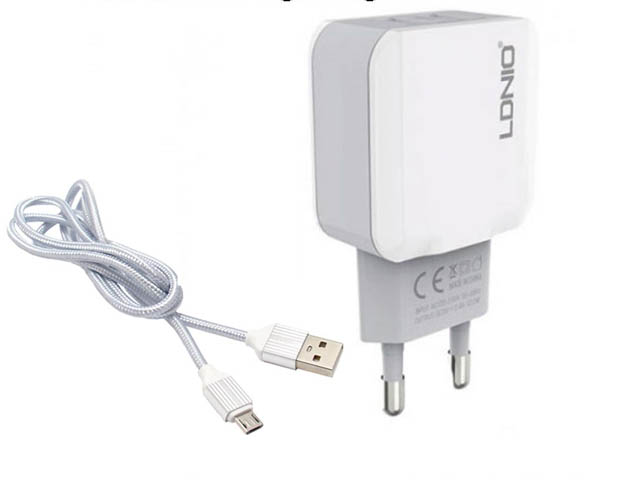 фото Зарядное устройство ldnio a2202 2xusb + cable micro usb white ld_b4392