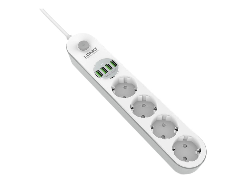 фото Удлинитель ldnio se4432 4xusb 4 sockets 2m white-gray ld_b4438