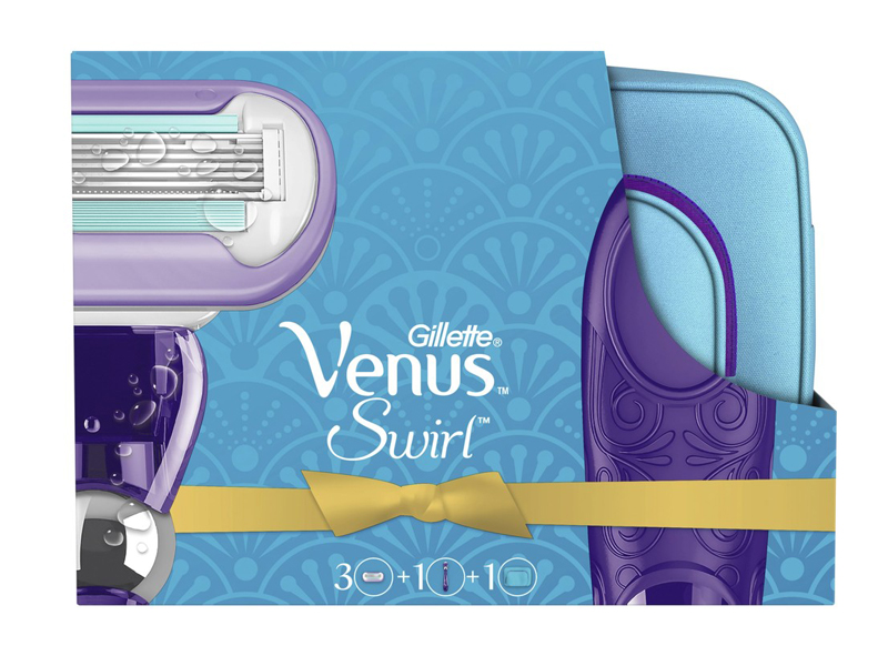 фото Бритва gillette venus swirl + 3 кассеты и косметичка 7702018482085