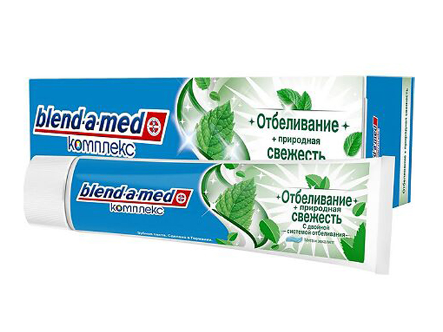 фото Зубная паста blend-a-med отбеливание + природная свежесть мята 100ml 5011321383555