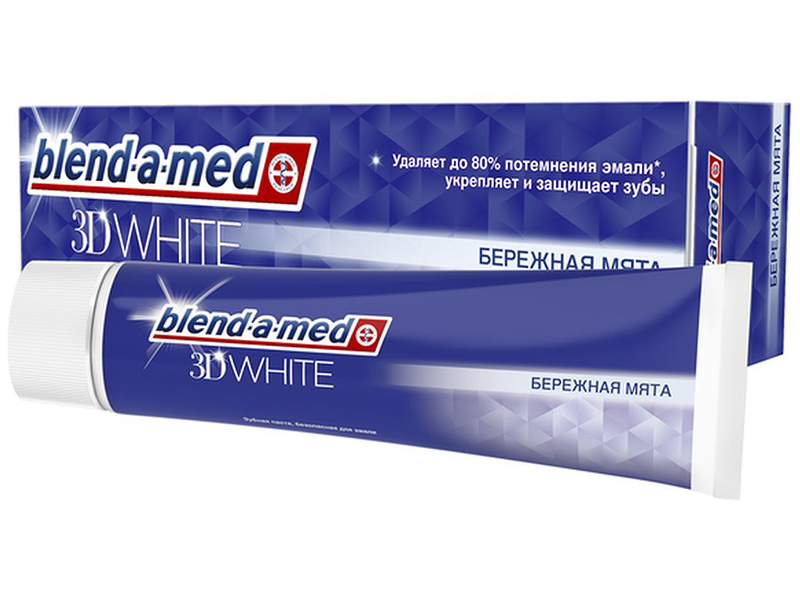 фото Зубная паста blend-a-med 3d white бережная мята 100ml 5000174379495