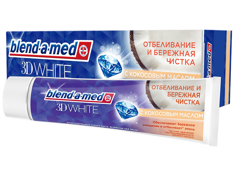 

Зубная паста Blend-a-med 3D White Отбеливание и бережная чистка Кокосовое масло 100ml 8001841142975, 8001841142975