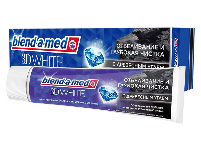 

Зубная паста Blend-a-med 3D White Отбеливание и глубукая чистка Древесный уголь 100ml 8001841142937, 8001841142937