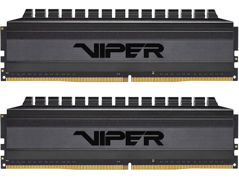 Модуль памяти Patriot Memory VIPER 4 BLACKOUT 16 ГБ (8 ГБ x 2 шт.) DDR4 3600 МГц DIMM CL18 PVB416G360C8K модуль памяти patriot memory viper 4 blackout 32gb 16gbx2 3000mhz cl16 pvb432g300c6k