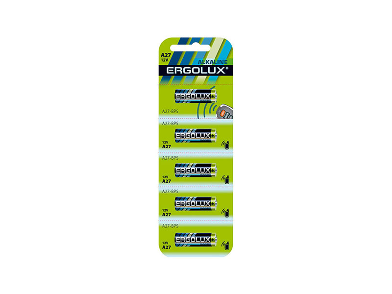 Батарейка A27 - Ergolux LR27A BL-5 (5 штук) батарейки ergolux lr23a bl 5 a23 bp5 12в 5 шт