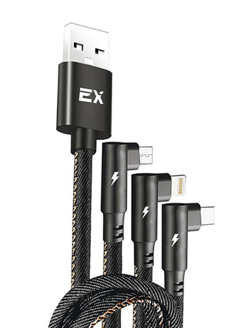 фото Аксессуар exployd 3 in 1 usb-microusb-type-c-lightning 1.2m black ex-k-1048